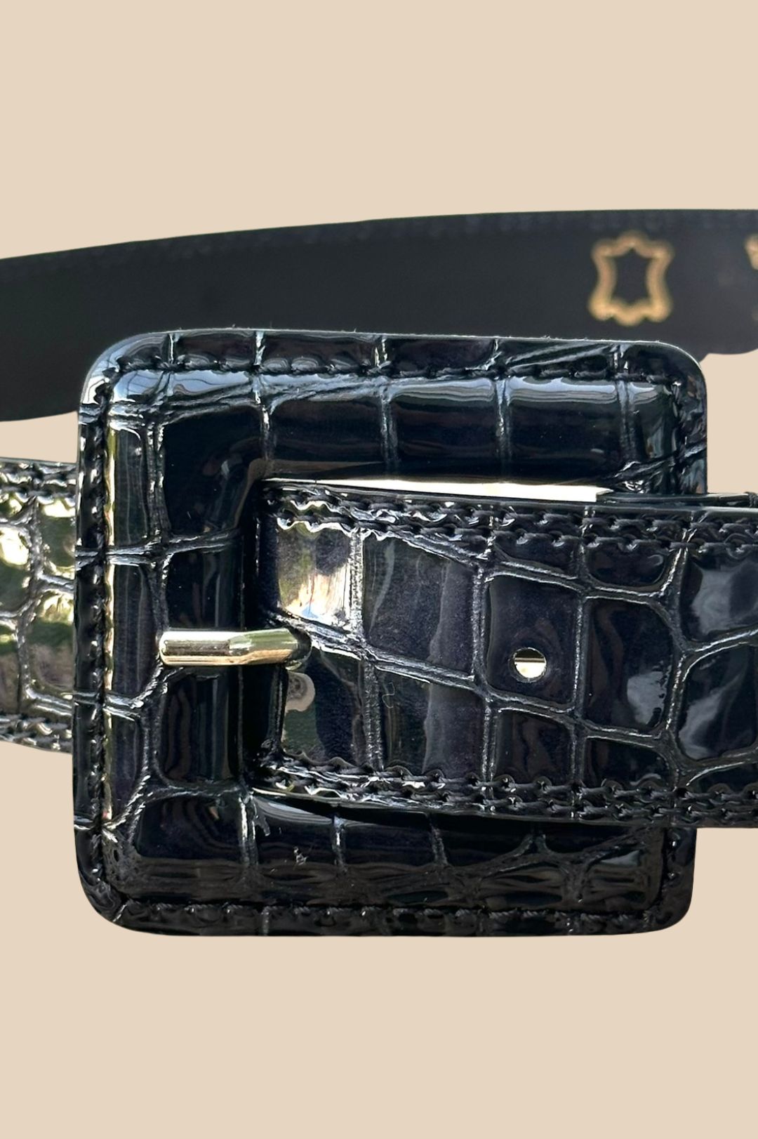 CINTURÓN PIEL COCO NEGRO