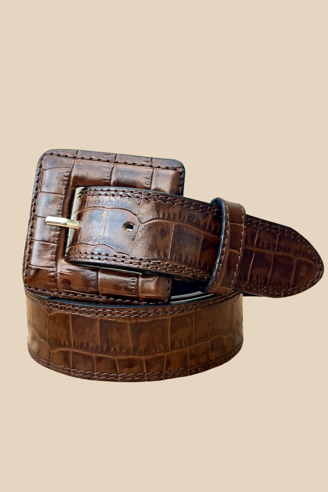 Cinturón De Cuero Auténtico Shenky Marrón Coñac - Ancho 3 Cm, Fabricado En Alemania, Tallas Extralargas Para Hombre Y Mujer