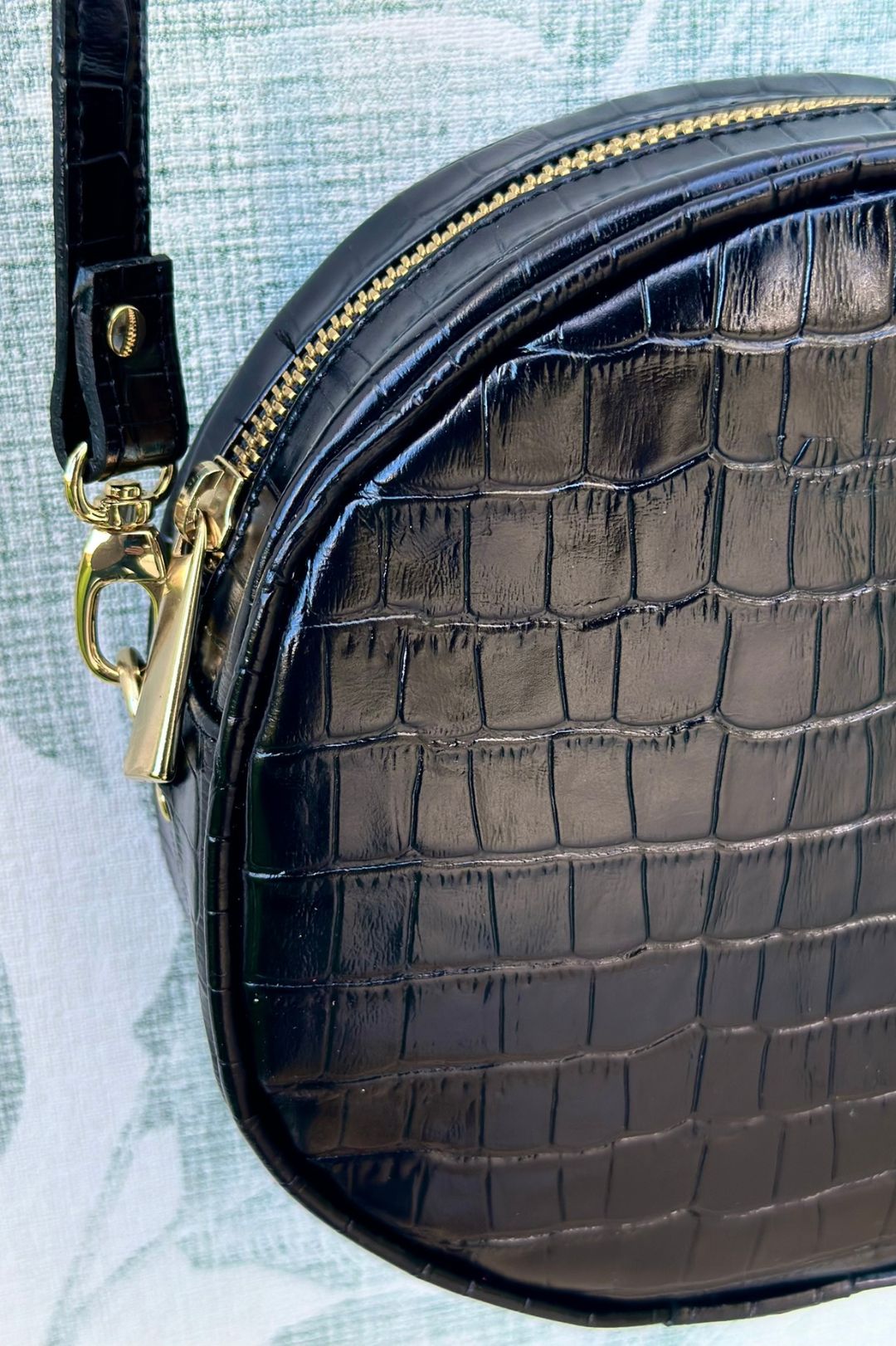 Bolso Redondo Bandolera Piel - Negro Coco