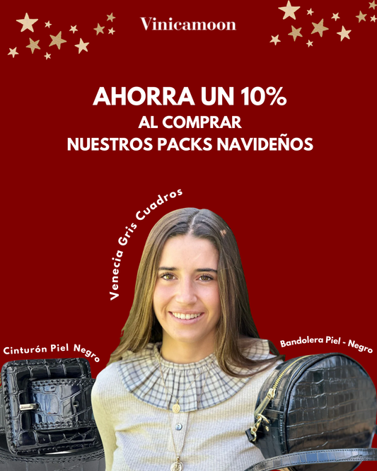 Pack Cuello Venecia & Bolso Negro & Cinturón Negro