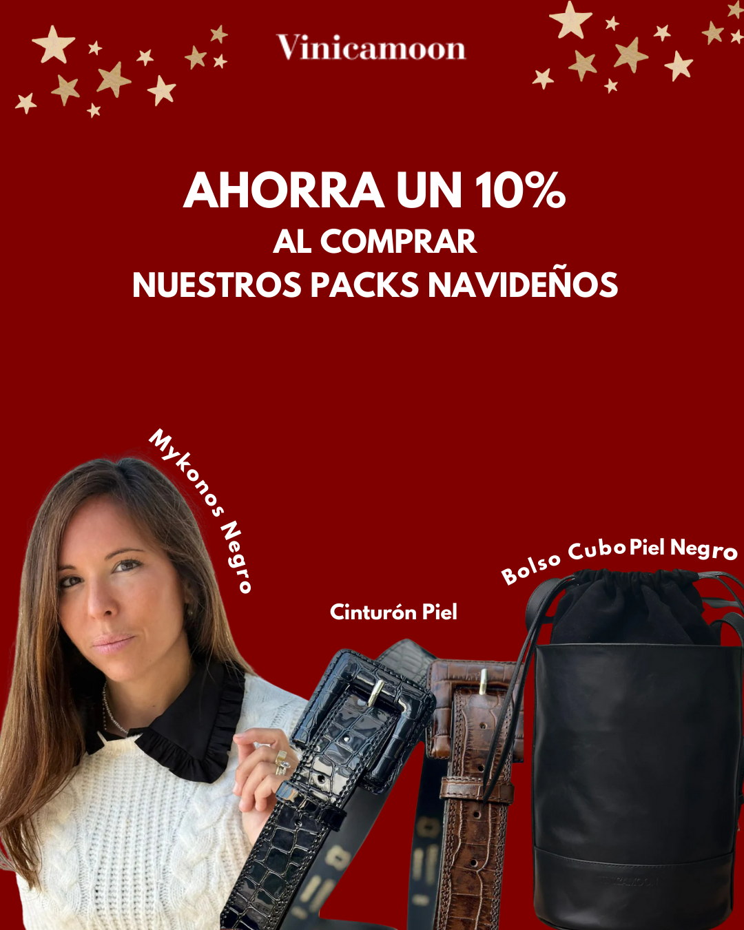 Pack Cuello Mykonos & Cinturón Piel & Bolso Piel